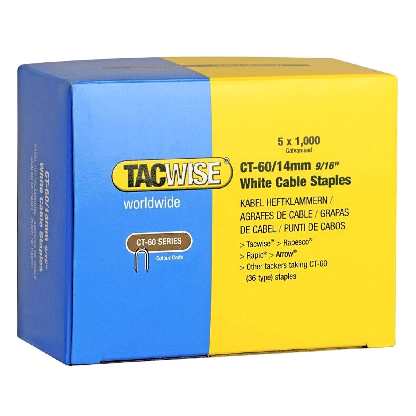 Tacwise CT - 60 Cable Staples 10mm - 14mm