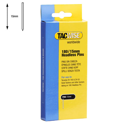 Tacwise Type 180 Collated Headless Pin Nails 15mm - 2000 Pack 18 Gauge