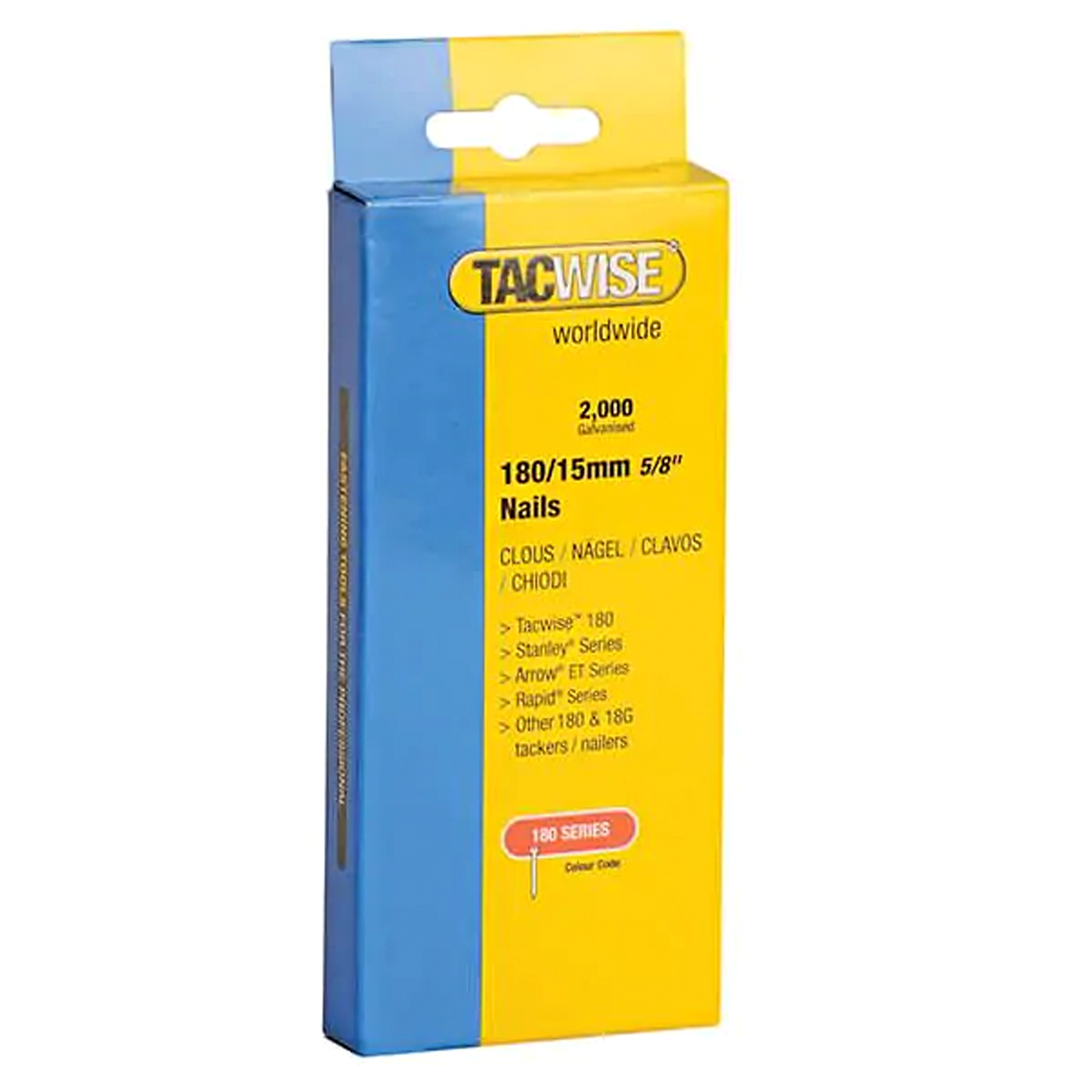 Tacwise Type 180 Collated Brad Nails 18G 15mm - 2000 Pack
