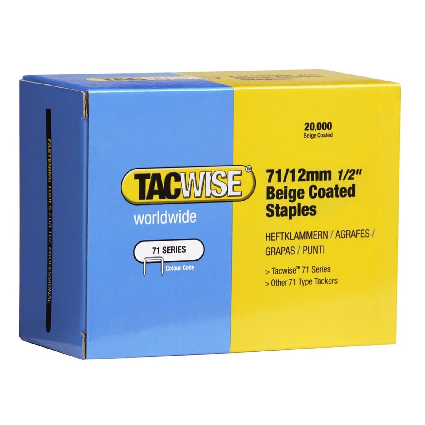Tacwise Type 71 Series Staples 12mm Beige