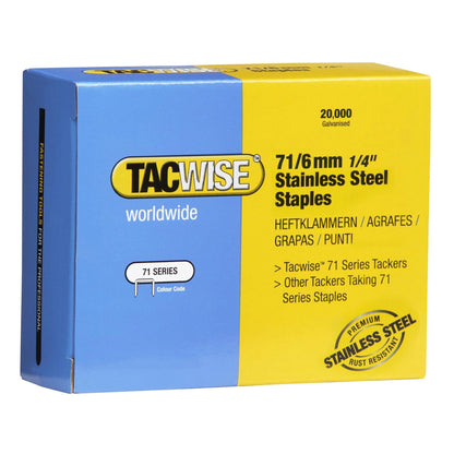 Tacwise Type 71 Series Staples 6mm Stainless Steel