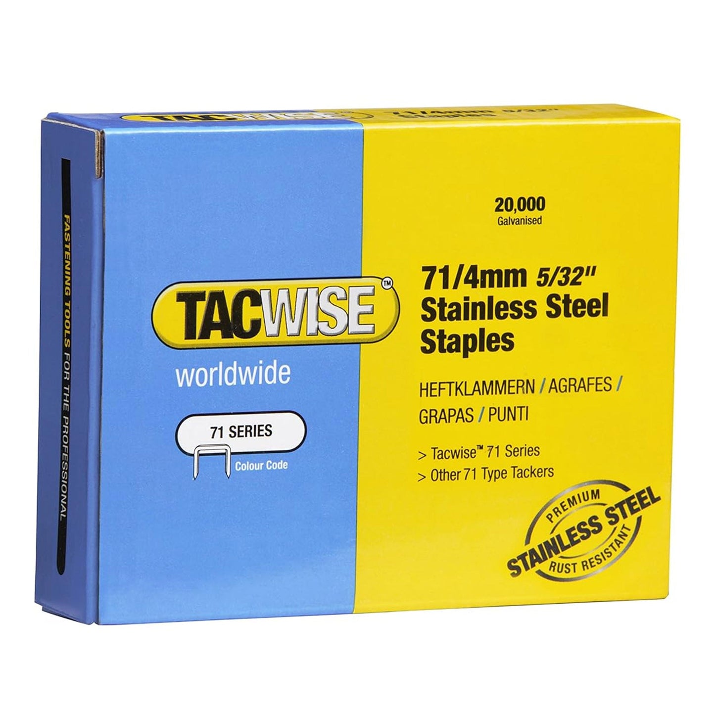 Tacwise Type 71 Series Staples 4mm Stainless Steel