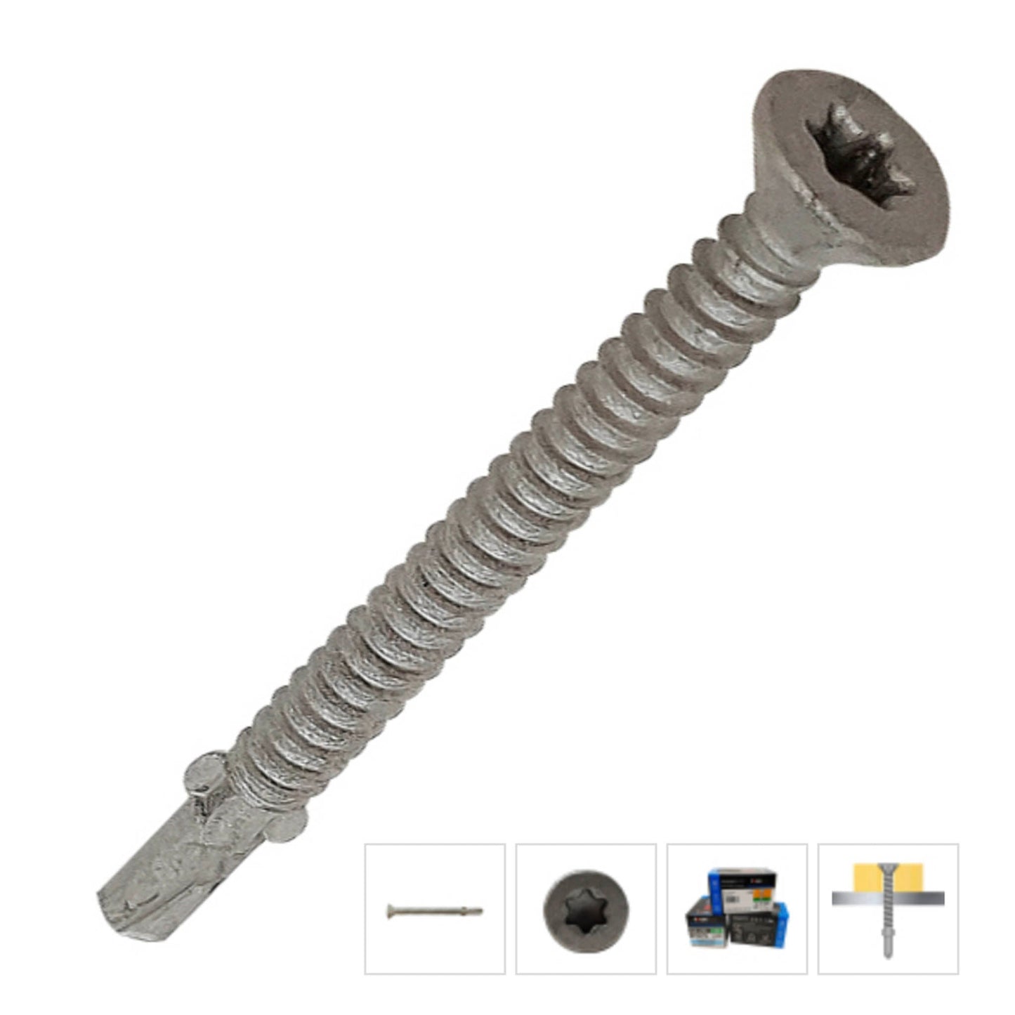 TECHFAST TIMBER TO STEEL CSK SCREWS 5.5MM X 150MM - 50 BOX - Transtools Online