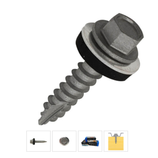 TECHFAST WOOD GASH POINT SCREWS EPDM 6.3MM X 80MM - 100 BOX - Transtools Online