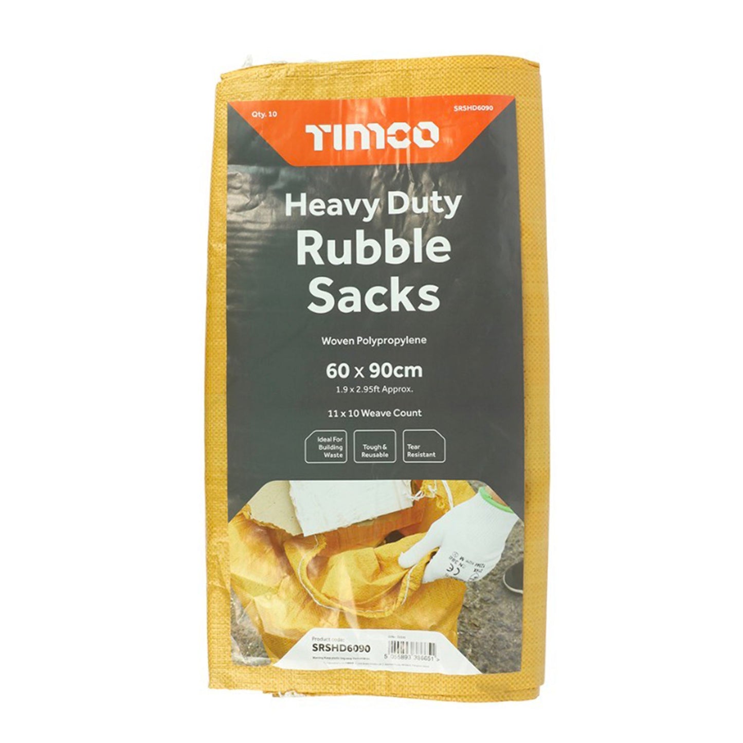 Timco Heavy Duty Rubble Sacks 600mm x 900mm 10 Pack - Transtools Online