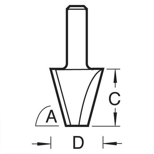 Trend Bevel Router Cutter Angle 67.5 Degree 28mm Diameter 11/17X1/4TC.