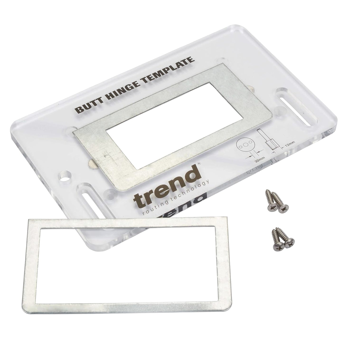 Trend Routing Template Butt Hinge Recess 75mm and 100mm TEMP/BH/A