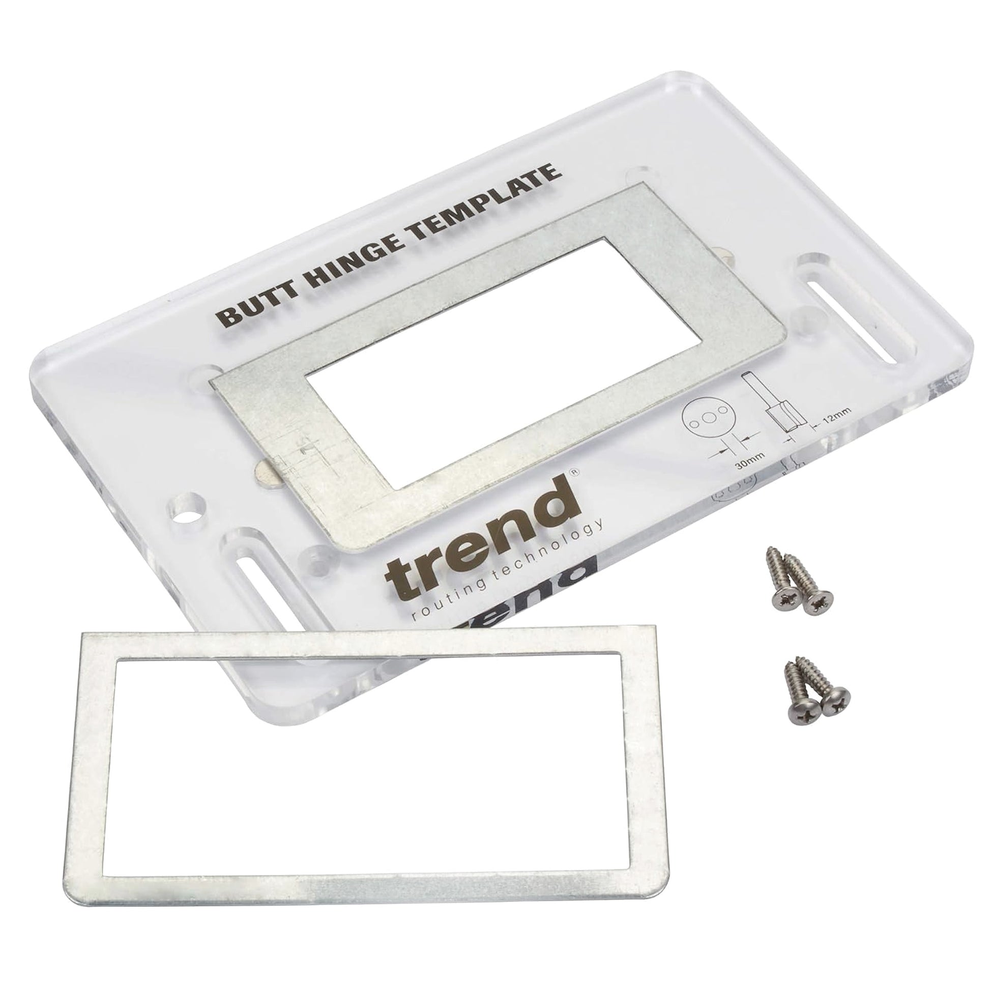 Trend Routing Template Butt Hinge Recess 75mm and 100mm TEMP/BH/A