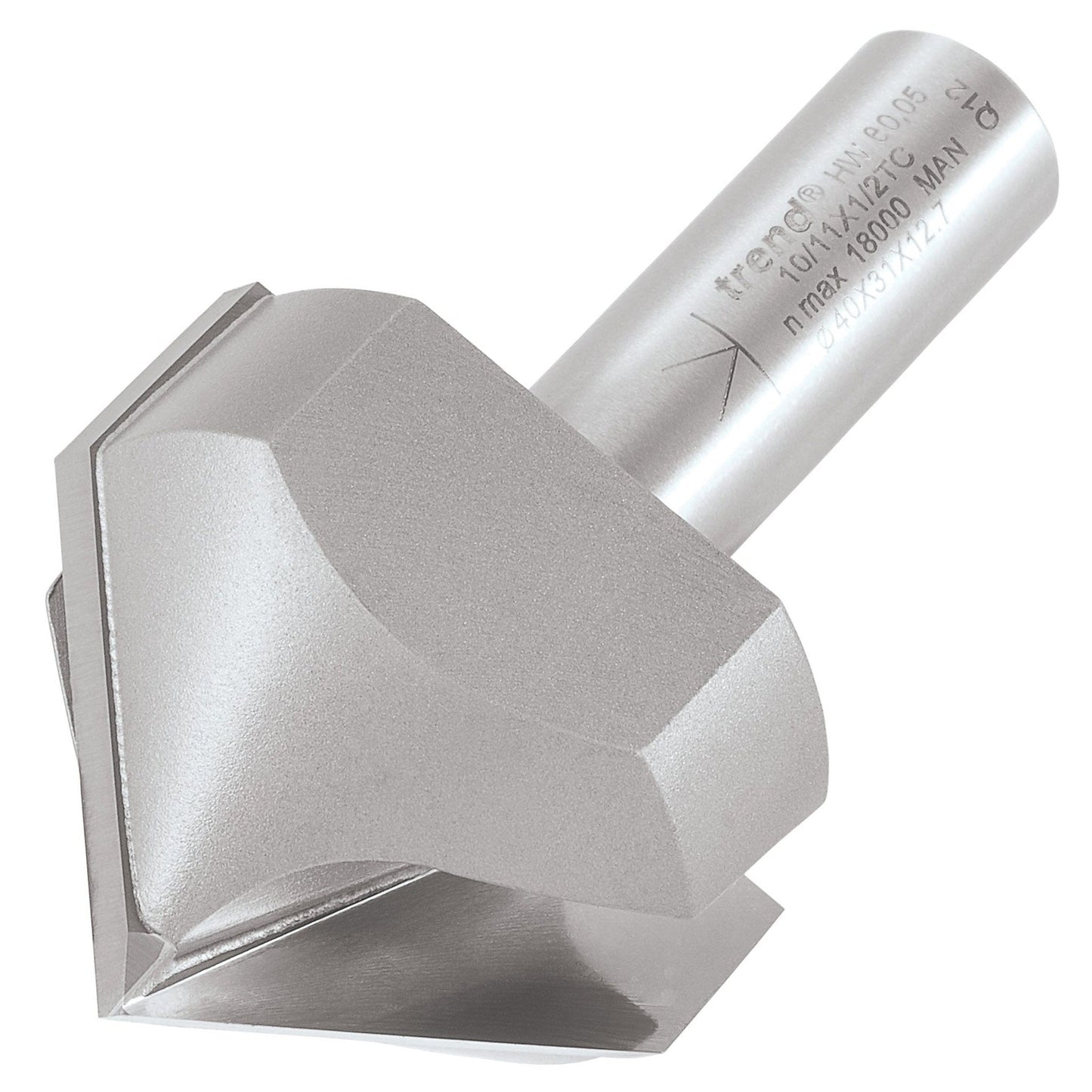 Trend Chamfer V Groove Router Cutter 45 Degree 38mm Shank 1/2in 10/11X1/2TC