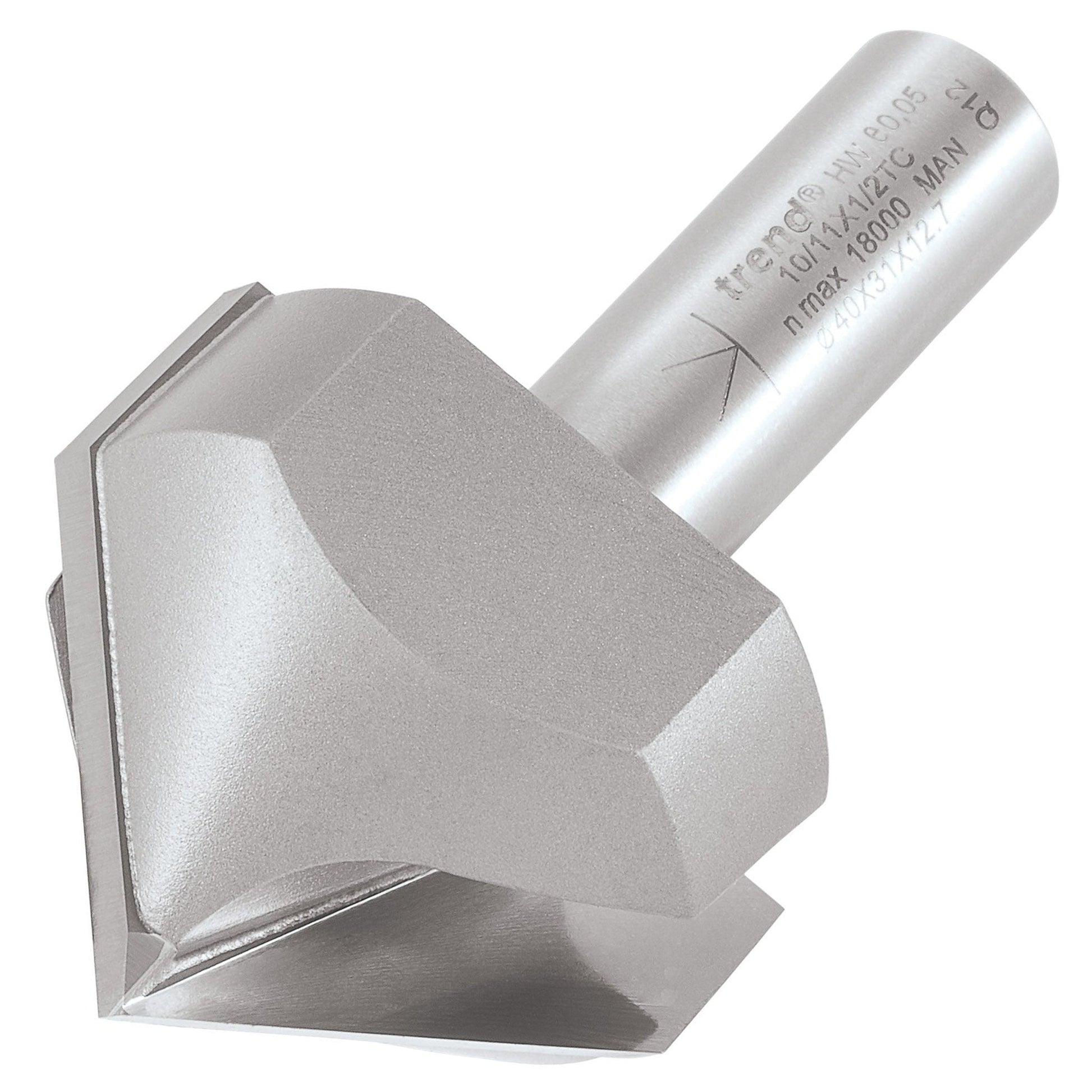Trend Chamfer V Groove Router Cutter 45 Degree 38mm Shank 1/2in 10/11X1/2TC