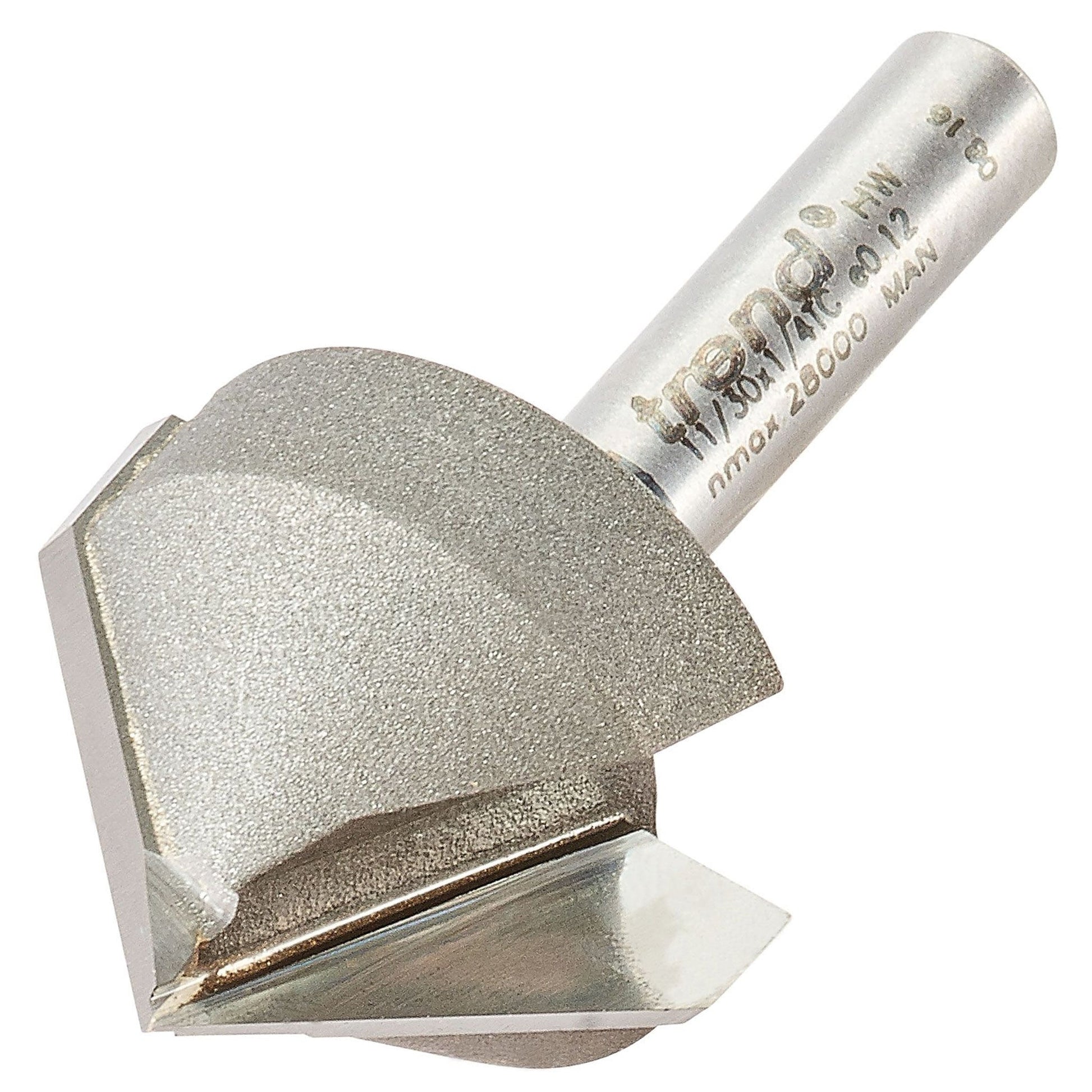 Trend Chamfer V Groove Router Cutter 45 Degree Shank 1/4in 11/30X1/4TC
