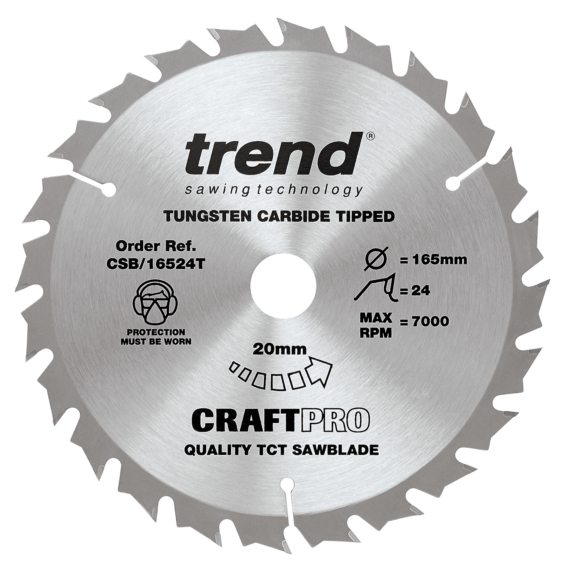 Trend Circular Saw Blade - 165mm Diameter 20mm Bore 24 Teeth