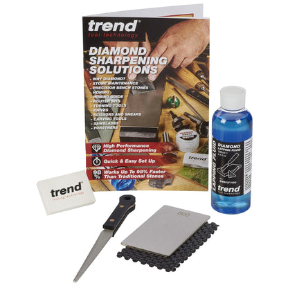 Trend Sharpening Whetstone Kit Diamond Stone with File Lapping Fluid and Cleaning Block DWS/KIT/C