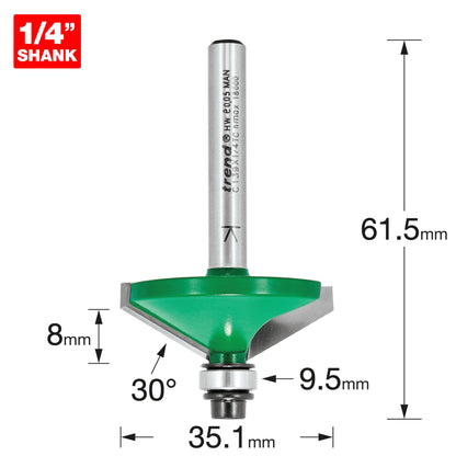 Trend Self Guided Chamfer 30 Degree x 7mm Cut C139X1/4TC Size