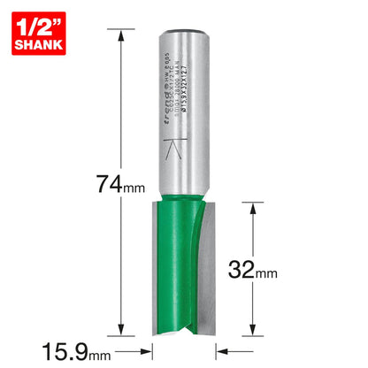 Trend Two Flute Straight Router Cutter 15.9mm Diameter C025CX1/2TC Size