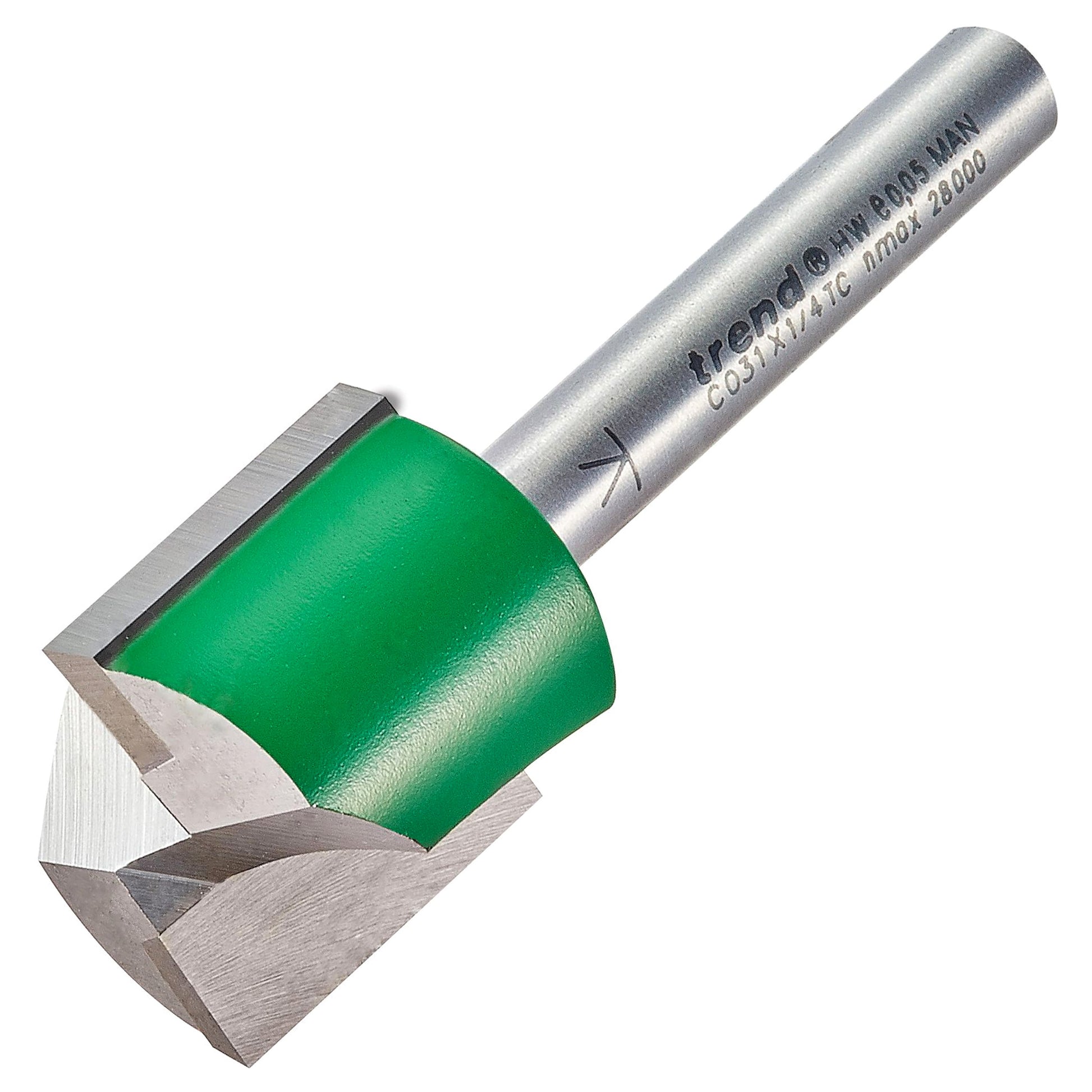 Trend Two Flute Straight Router Cutter 20.6mm Diameter C031X1/4TC