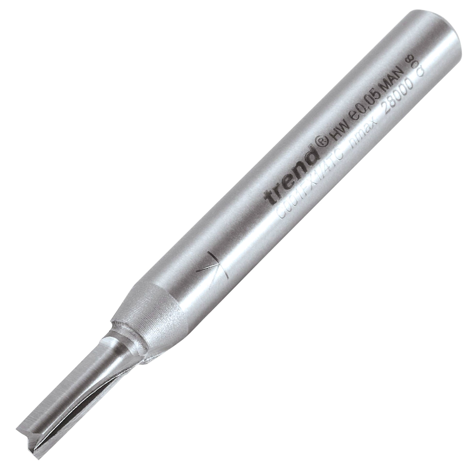 Trend Two Flute Straight Router Cutter 3.4mm Diameter C001FX1/4TC
