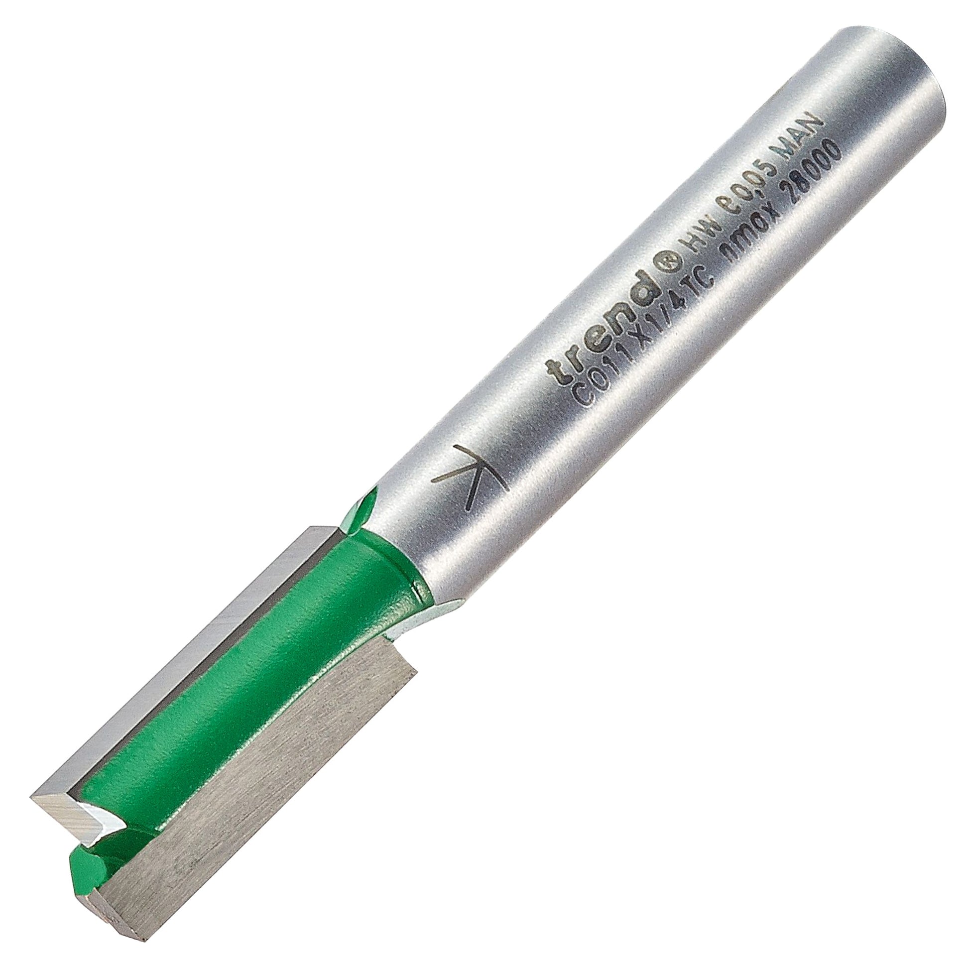 Trend Two Flute Straight Router Cutter 7.9mm Diameter C011X1/4TC