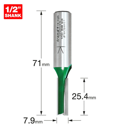 Trend Two Flute Straight Router Cutter 7.9mm Diameter C012X1/2TC Size