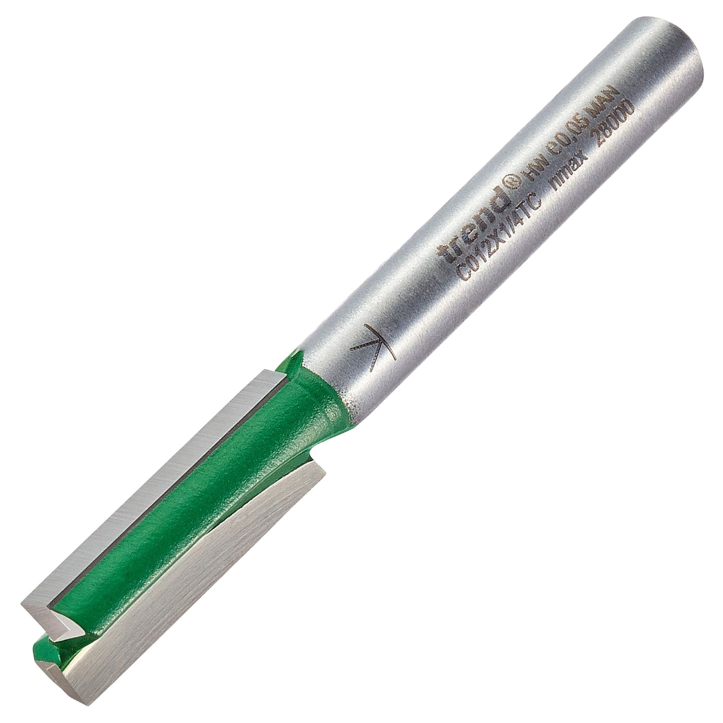 Trend Two Flute Straight Router Cutter 7.9mm diameter C012X1/4TC