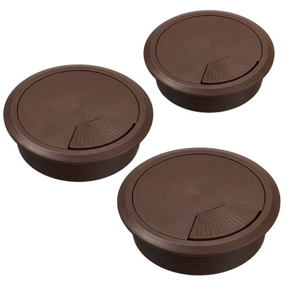 Trend Desk Cable Tidy Insert and Spring Loaded Coverplate 80mm Brown CTI/80/PK2