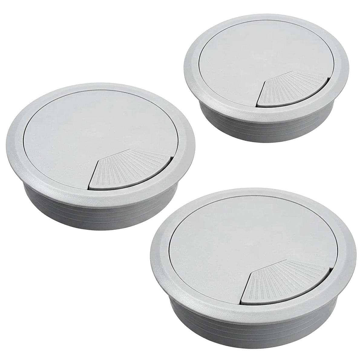 Trend Desk Cable Tidy Insert and Spring Loaded Coverplate 80mm Grey CTI/80/PK1