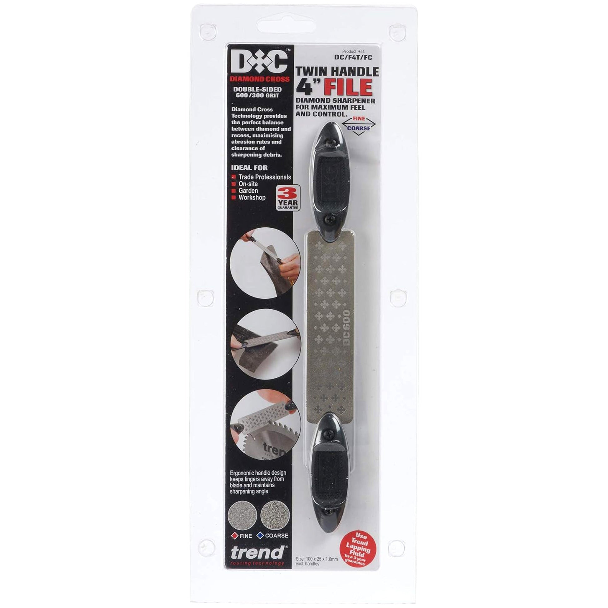 Trend Double Sided Diamond Cross Sharpening File DC/F4T/FC Twin Handle