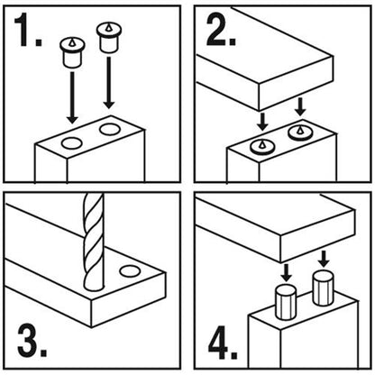Trend Dowel Centre Points 6mm 8mm 10mm 2 of Each Instructions n how to use