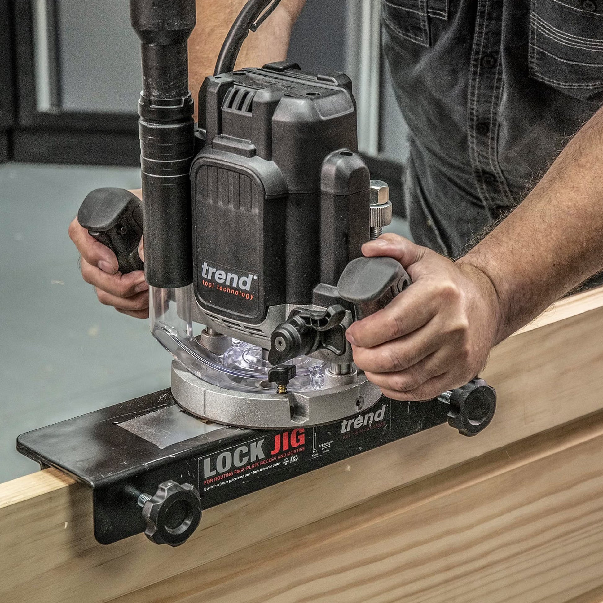 Trend Door Lock Jig 34mm - 58mm LOCK/JIG Routing a Door Lock