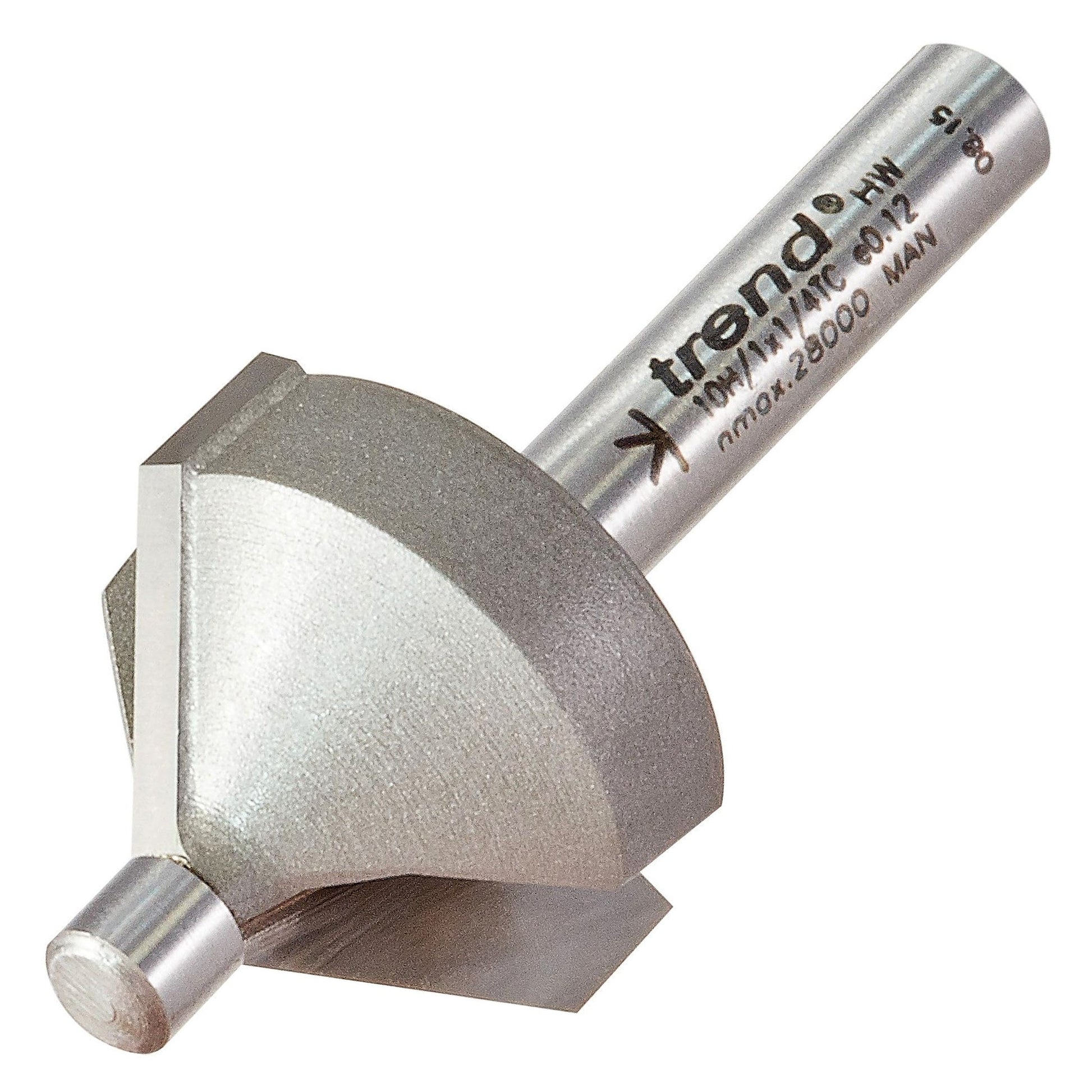 Trend Pin Guided Chamfer Bevel Router Cutter 45 Degree 10H/1X1/4TC
