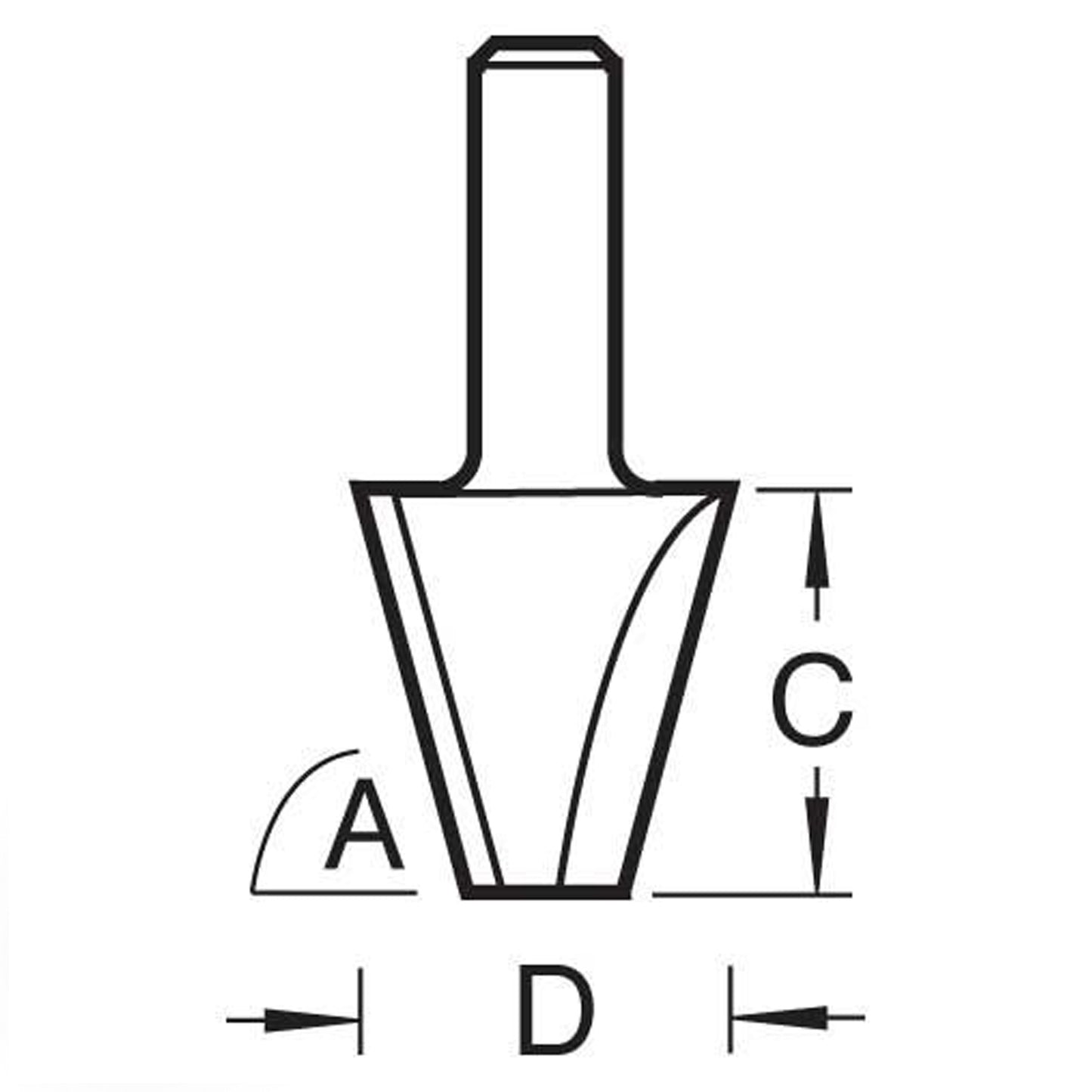 Trend Bevel Router Cutter Angle 67.5 Degree 28mm Diameter 11/17X1/4TC