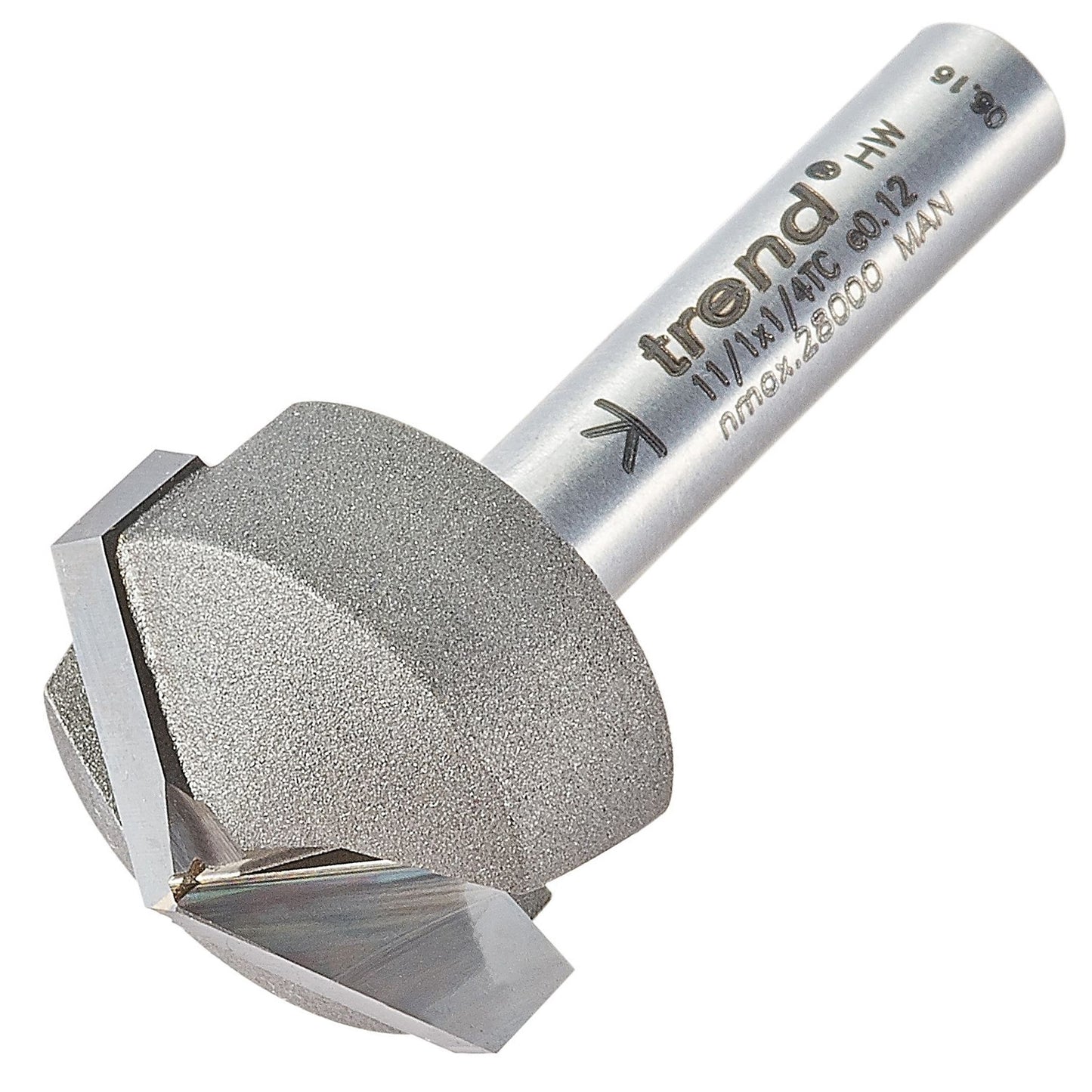 Trend Chamfer V Groove Router Cutter 30 Degree Shank 1/4in 11/1X1/4TC