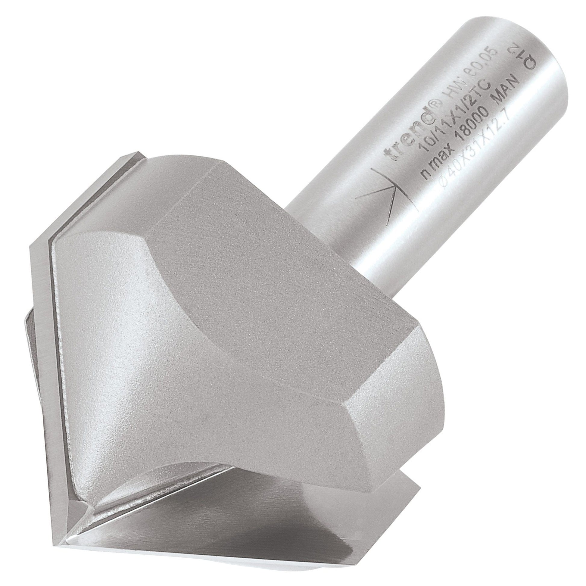 Trend Chamfer V Groove Router Cutter 45 Degree 38mm Shank 1/2in 10/11X1/2TC