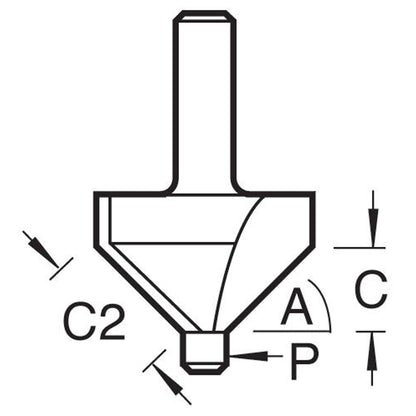 Trend Pin Guided Chamfer Bevel Router Cutter Size Guide