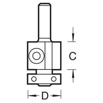 Trend Rota-Tip Router Cutter 19mm Diameter 30mm Cut 46/03X1/4TC