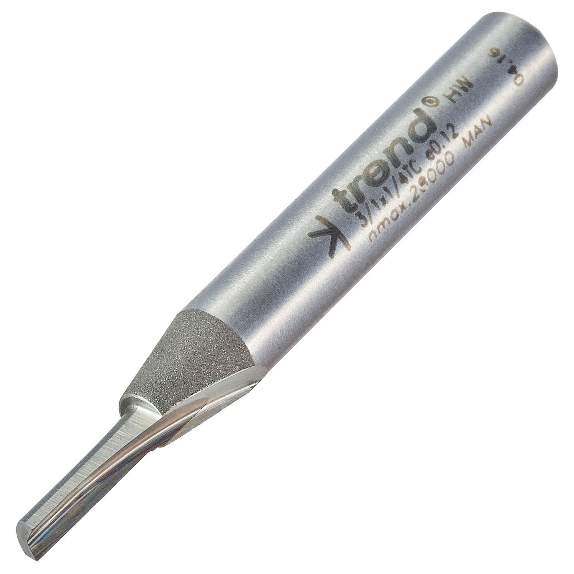 Trend Single Flute Straight Router Cutter 3mm Shank 1/4in 2/15X1/4TC