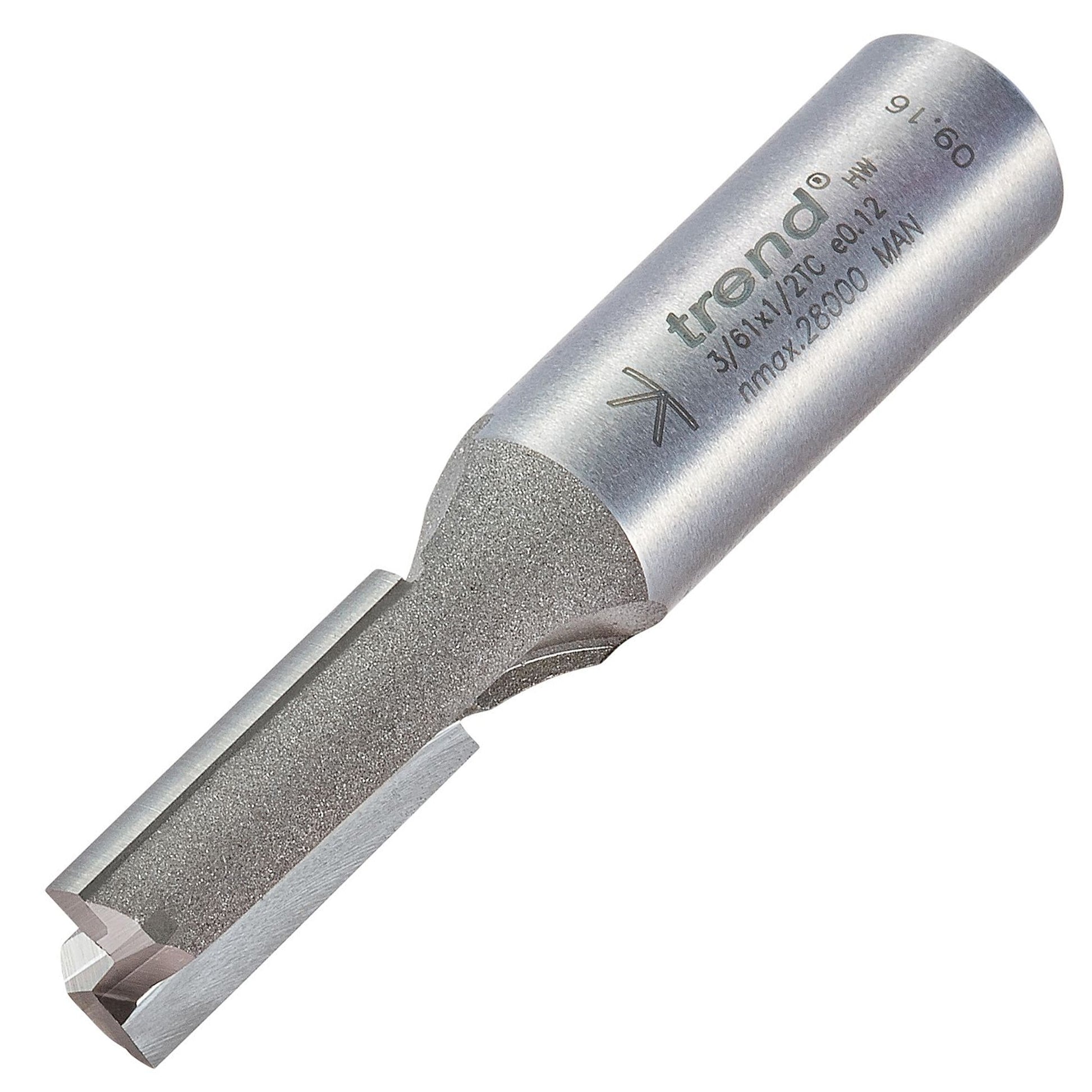 Trend Two Flute Straight Router Cutter 10mm Diameter Shank 1/2in 3/61X1/2TC