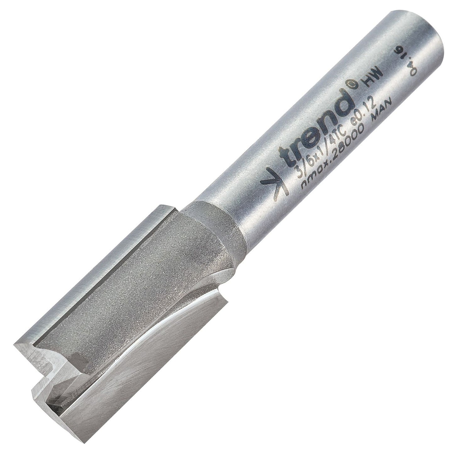 Trend Two Flute Straight Router Cutter 10mm Diameter Shank 1/4in 3/6X1/4TC