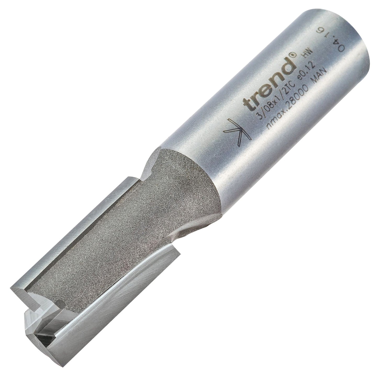 Trend Two Flute Straight Router Cutter 12.7mm Diameter Shank 1/2in 3/08X1/2TC