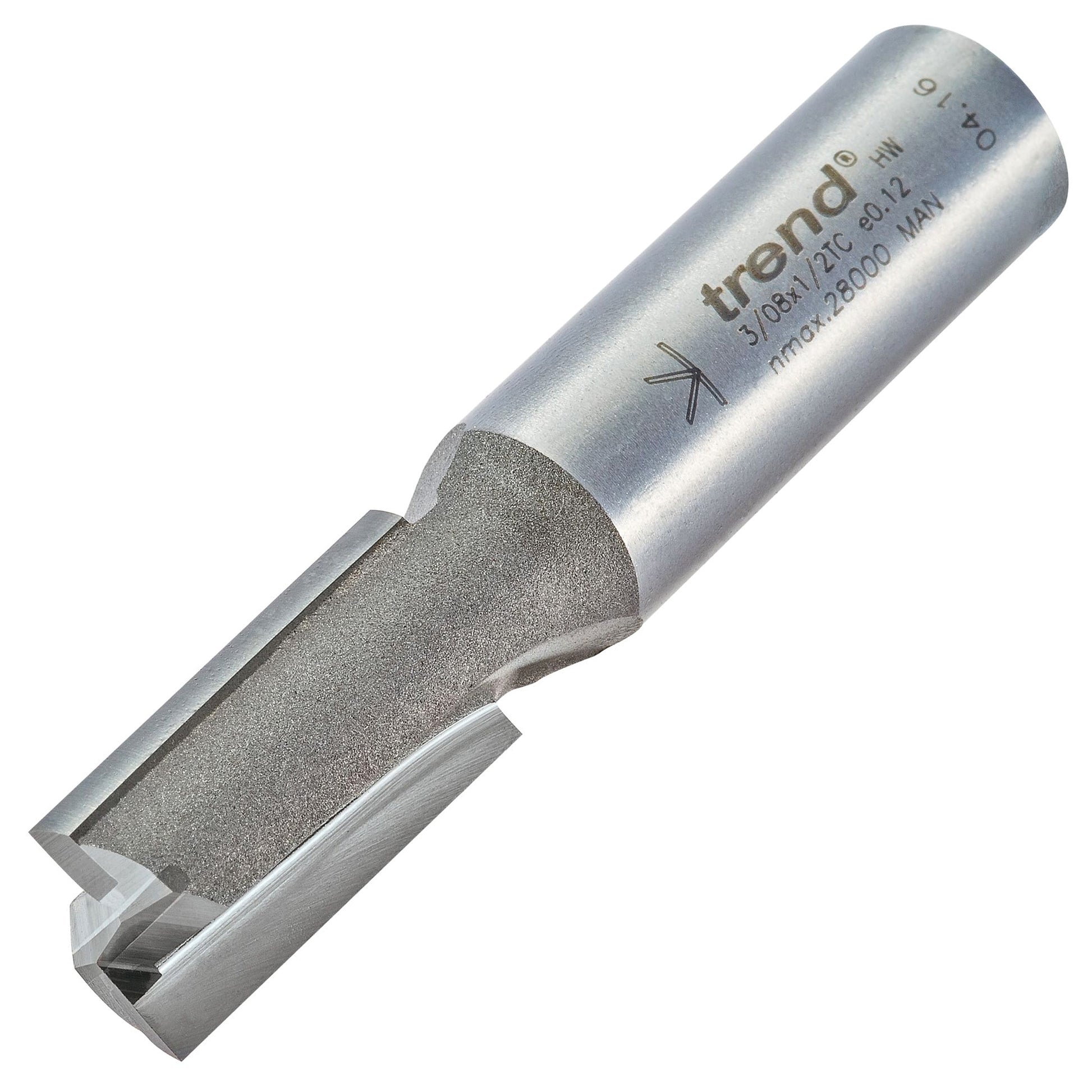 Trend Two Flute Straight Router Cutter 12.7mm Diameter Shank 1/2in 3/08X1/2TC