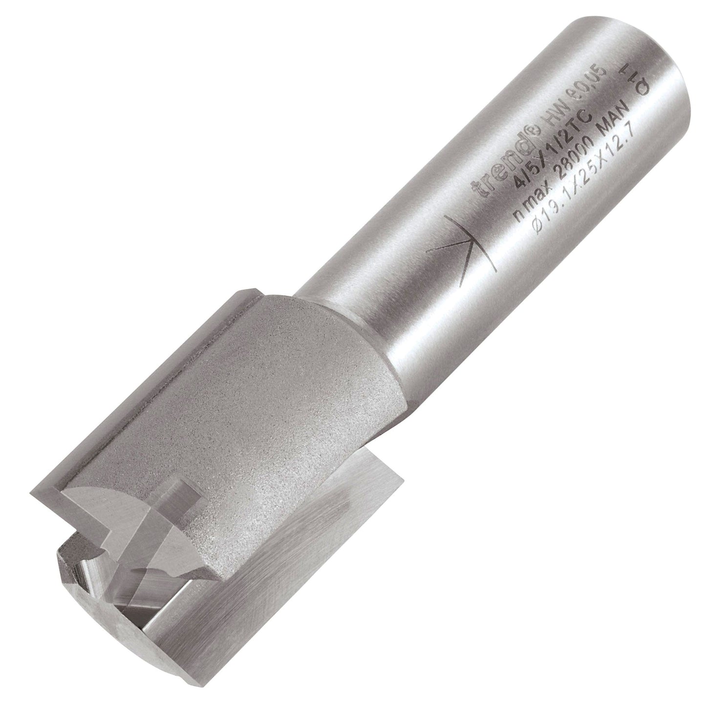 Trend Two Flute Straight Router Cutter 19.1mm Diameter Shank 1/2in 4/5X1/2TC