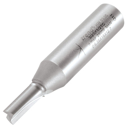 Trend Two Flute Straight Router Cutter 6.3mm Diameter Shank 1/2in 3/20X1/2TC