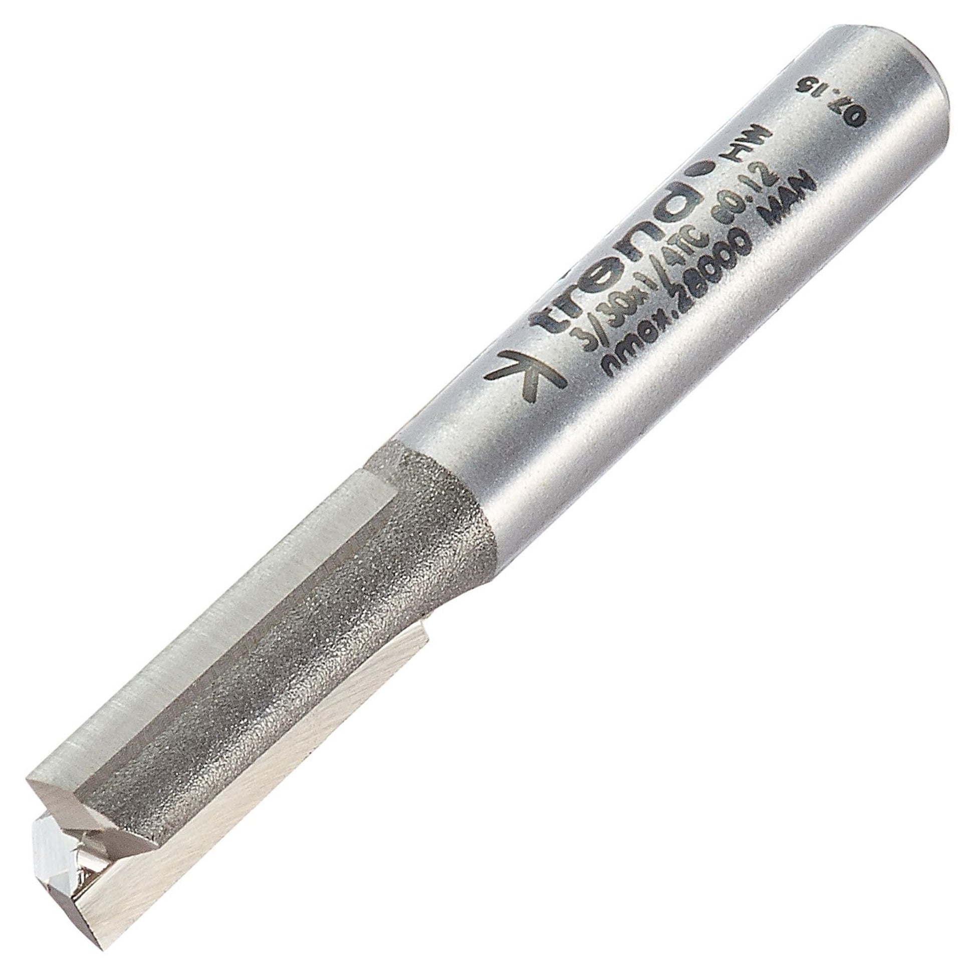 Trend Two Flute Straight Router Cutter 7.5mm Diameter Shank 1/4in 3/30X1/4TC