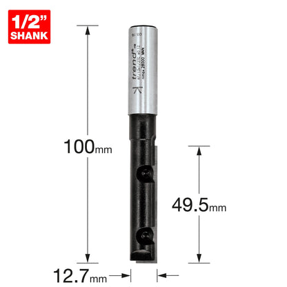 Trend Rota-Tip Router Cutter 12.7mm Diameter 50mm Cut Shank 1/2in RT/13X1/2TC Size