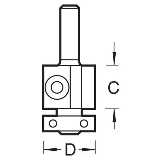 Trend Rota-Tip Router Cutter 19mm Diameter 30mm Cut 46/03X1/4TC.