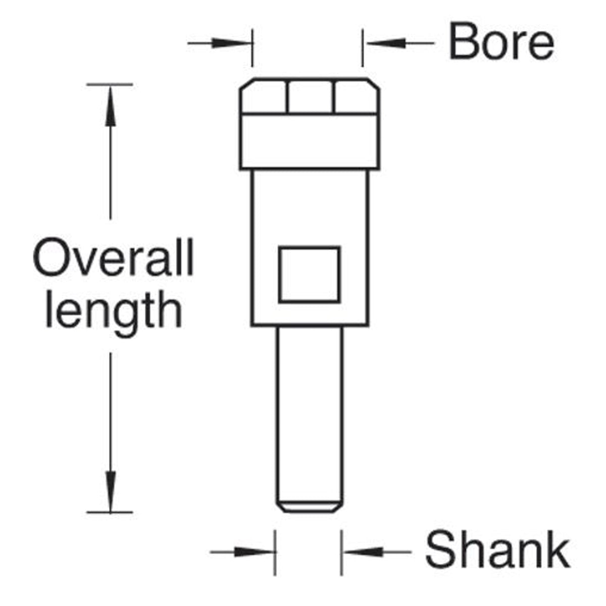 Trend Router Table Collect Extension 1/2in Shank 1/2in Collet CE/127127 Size Guide