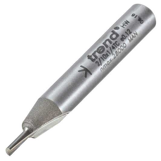 Trend Single Flute Straight Router Cutter 2mm Shank 1/4in 2/10X1/4TC
