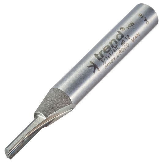Trend Single Flute Straight Router Cutter 3mm Shank 1/4in 2/15X1/4TC