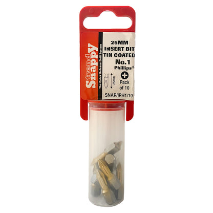 Trend Snappy 25mm Phillips PH1 Driver Bit 10 Pack SNAP/IPH1/10 in Retail Packaging