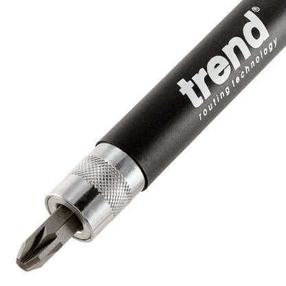 Trend Snappy Magnetic Driver Bit Holder with Pozi PZ3 Bit SNAP/MSH/12 with Retractable Barrel